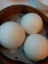 Close-up of eggs on table