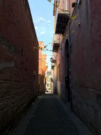 Narrow alley amidst buildings in city