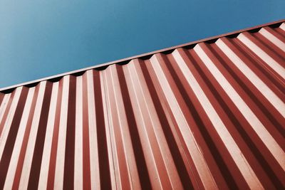 Low angle view of building against blue sky