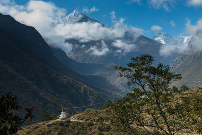 Scenic view of mountains against sky