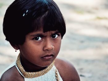 Close-up portrait of cute boy