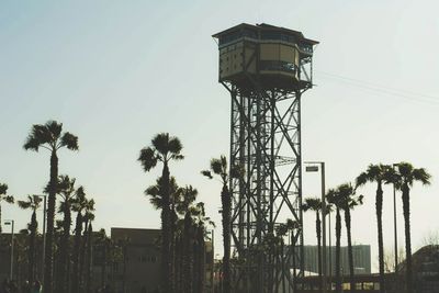 Low angle view of water tower against sky