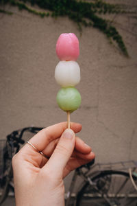 Midsection of person holding ice cream cone