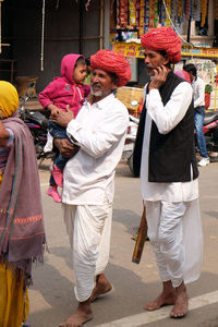 People walking in city