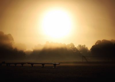 Scenic view of field against sky during sunset