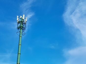 Low angle view of street light against sky