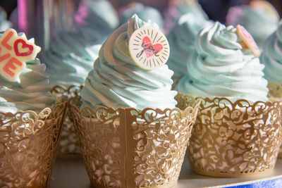 Close-up of cupcakes