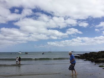 Woman enjoying on beach