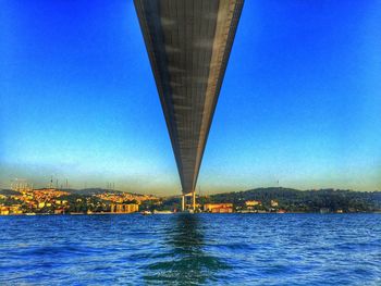 Low angle view of bridge over river