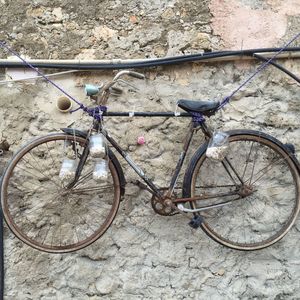 Bicycle parked at roadside