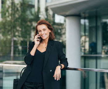 Businesswoman talking on phone