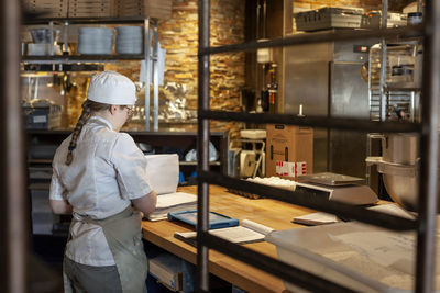 Female baker in bakery