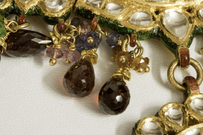 Close-up of glasses on table