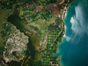 High angle view of sea