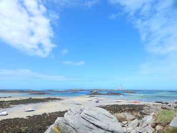 Scenic view of beach against sky