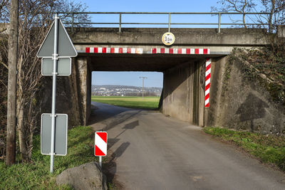 Road signs against sky