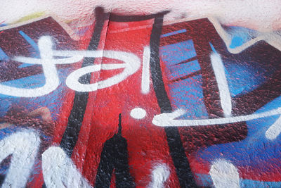 Close-up of graffiti on wall