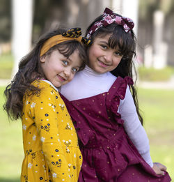 Portrait of a smiling girl outdoors