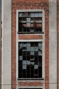 Low angle view of window on building