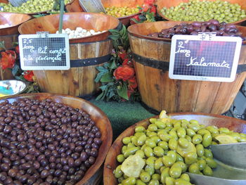 Close-up of fruits for sale at market stall