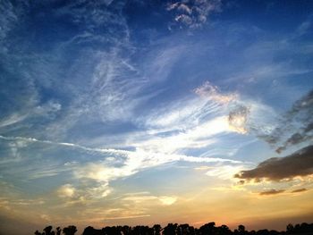 Silhouette of trees against sky at sunset