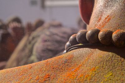 Close-up of rusty metal chain