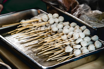 High angle view of food for sale in market