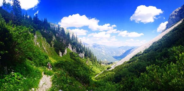 Panoramic view of mountains against sky