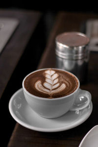 Close-up of coffee on table