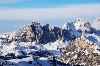 Panoramic view of mountains against sky