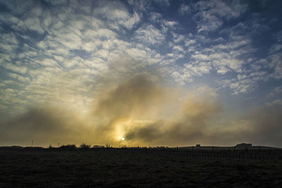 Scenic view of landscape against cloudy sky