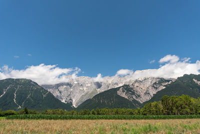 Scenic view of mountains against sky