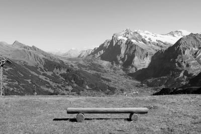 Scenic view of mountains against clear sky