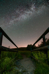 Scenic view of field against sky at night