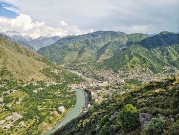 Scenic view of mountains against sky