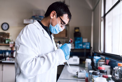 Male scientist working in laboratory