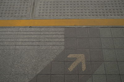 High angle view of zebra crossing on street