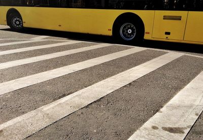 Zebra crossing on road