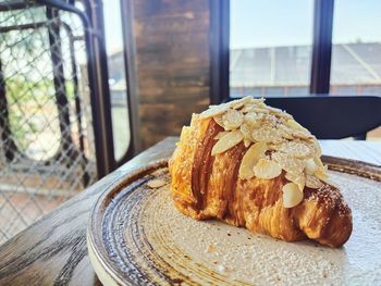 Close-up of breakfast on table