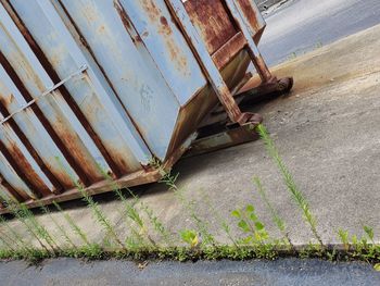 Abandoned boat on wood