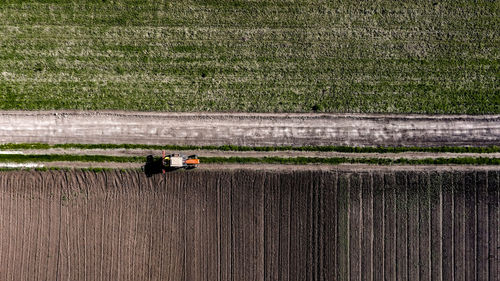 View of tractor on field