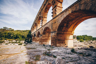 Low angle view of bridge against sky