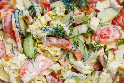 Vegetable salad with mayonnaise sauce