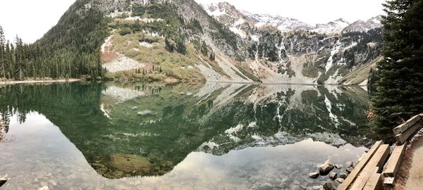 Panorama of rainy lake