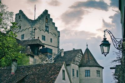 Low angle view of old building against sky