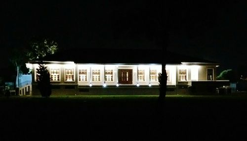 View of built structure at night