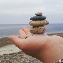 Close-up of stones on beach