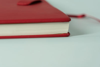 Close-up of book on table