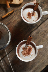 Close-up of coffee in jar on table