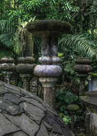 Close-up of sculpture against trees